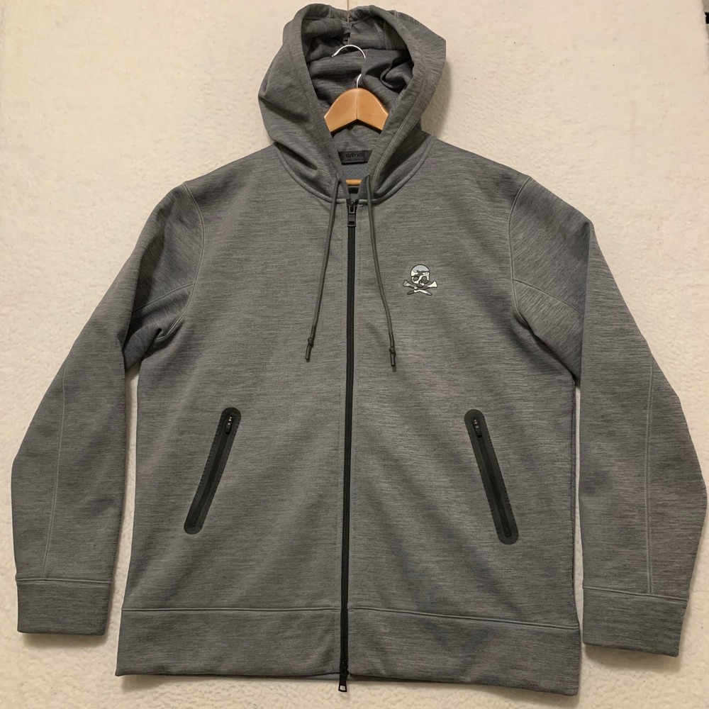 G/FORE Full Zip Hoodie Mens L Camo Skull Golf Tees Zip Pocket G4MS21K73 Gray